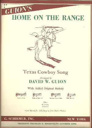 Picture of Home on the Range, from Texas Tunes, David W. Guion