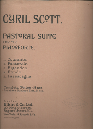Picture of Passacaglia from "Pastoral Suite", Cyril Scott, piano solo