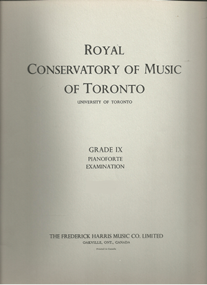Picture of Royal Conservatory of Music, Grade  9 Piano Exam Book, 1955 Edition, University of Toronto