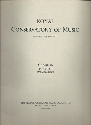 Picture of Royal Conservatory of Music, Grade  9 Piano Exam Book, 1966 Edition, University of Toronto