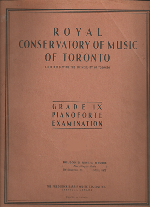 Picture of Royal Conservatory of Music, Grade  9 Piano Exam Book, 1948 Edition, University of Toronto