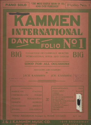 Picture of Kammen International Dance Folio No. 1, six volume Klezmer Band set