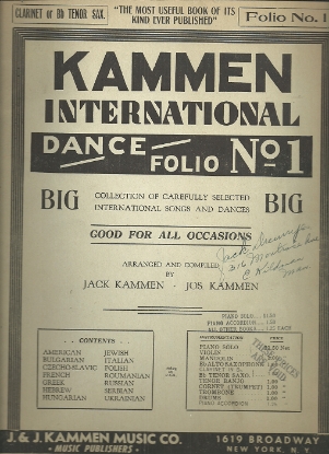 Picture of Kammen International Dance Folio No. 1, clarinet/tenor sax 