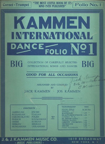 Picture of Kammen International Dance Folio No. 1, trumpet