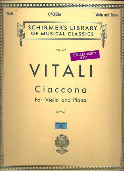 Tredwellsmusic.com|Ciaccona, Chaconne, Tommaso Vitali, violin solo ...