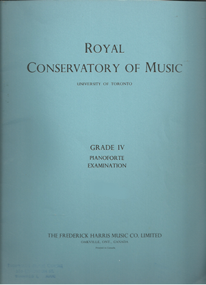 Picture of Royal Conservatory of Music, Grade  4 Piano Exam Book, 1966 Edition, University of Toronto