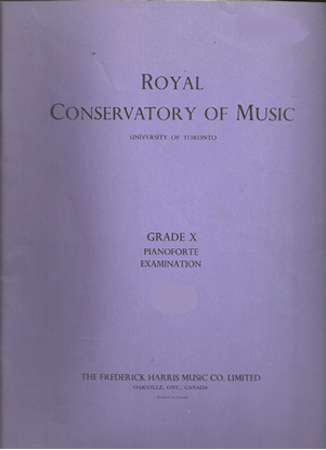Picture of Royal Conservatory of Music, Grade 10 Piano Exam Book, 1966 Edition, University of Toronto