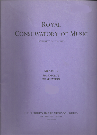 Picture of Royal Conservatory of Music, Grade 10 Piano Exam Book, 1966 Edition, University of Toronto