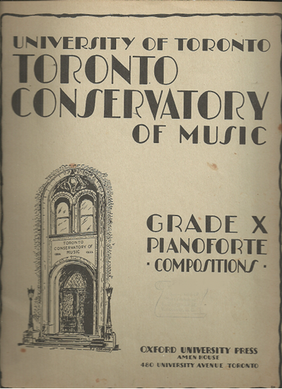 Picture of Royal Conservatory of Music, Grade 10 Piano Exam Book, 1943 Edition, University of Toronto