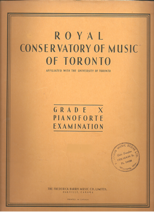 Picture of Royal Conservatory of Music, Grade 10 Piano Exam Book, 1948 Edition, University of Toronto