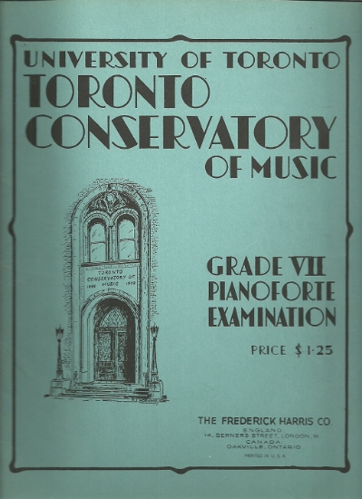 Picture of Royal Conservatory of Music, Grade  7 Piano Exam Book, 1941 Edition, University of Toronto