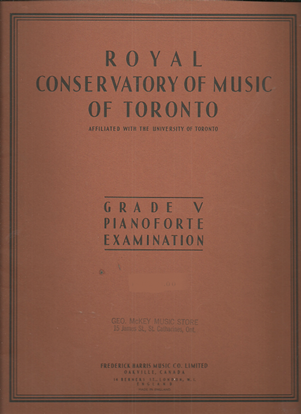 Picture of Royal Conservatory of Music, Grade  5 Piano Exam Book, 1947 Edition, University of Toronto