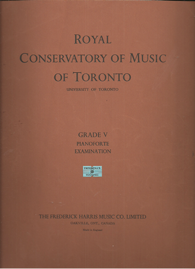 Picture of Royal Conservatory of Music, Grade  5 Piano Exam Book, 1953 Edition, University of Toronto