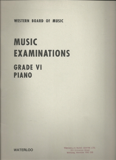 Picture of Western Board of Music, Grade 6 Piano Exam Book, 1958 Edition (1963 & 1966)