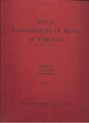 Picture of Royal Conservatory of Music, Grade  6 Piano Exam Book, 1960 Edition, University of Toronto