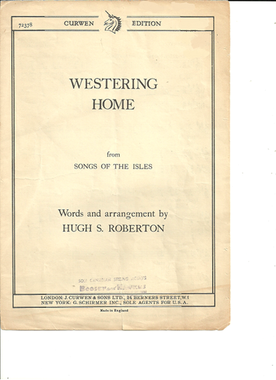 Picture of Westering Home, from "Songs of the Isles", arr. Hugh S. Roberton, unison octavo