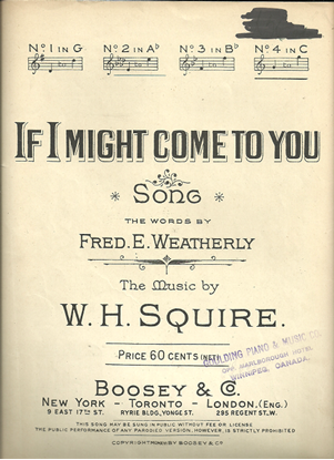 Picture of If I Might Come to You, Fred Weatherly & W. H. Squire