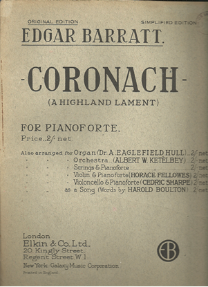 Picture of Coronach (A Highland Lament), Edgar Barratt, piano solo