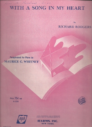 Picture of With a Song in My Heart, Richard Rodgers, paraphrased by Maurice C. Whitney