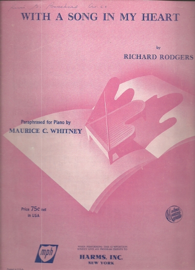 Picture of With a Song in My Heart, Richard Rodgers, paraphrased by Maurice C. Whitney