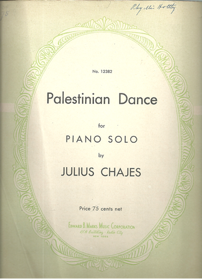 Picture of Palestinian Dance, Julius Chajes, piano solo