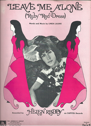 Picture of Leave Me Alone(Ruby Red Dress), Linda Laurie, recorded by Helen Reddy