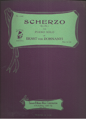 Picture of Scherzo Op. 2 No. 1, Ernst von Dohnanyi, piano solo