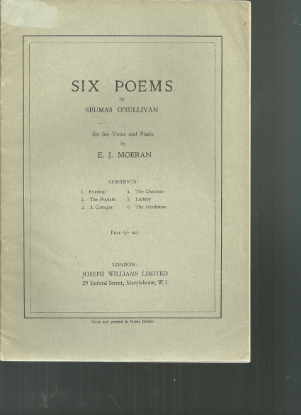 Picture of Six Poems by Seumas O'Sullivan, E. J. Moeran