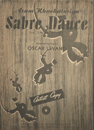 Picture of Sabre Dance from "Gayne Ballet", Aram Khachaturian, transc. for piano solo by Oscar Levant