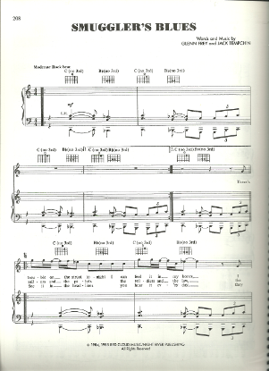 Picture of Smuggler's Blues, Glenn Frey & Jack Tempchin, pdf copy 