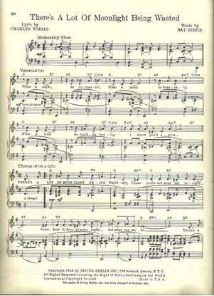 Picture of There's a Lot of Moonlight Being Wasted, Charles Tobias & Nat Simon, sheet music