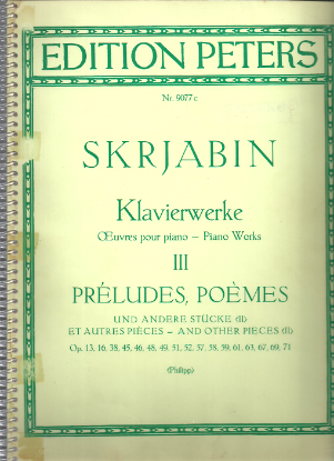 Picture of Alexander Scriabine(Skryabin), Piano Works III, Preludes & Poems