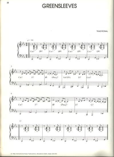 Picture of Greensleeves, folksong, Jimmy Smith/ Brian Priestly transcription, pdf copy