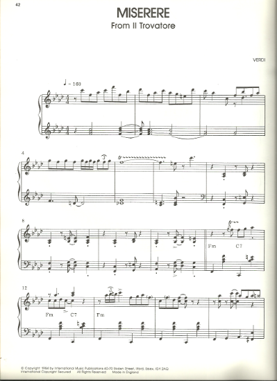 Picture of Miserere, from "Il Trovatore", G. Verdi, Jelly Roll Morton/ Brian Priestly transcription, pdf copy
