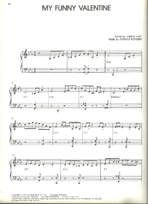 Picture of My Funny Valentine, Rodgers & Hart, Bill Evans/ Brian Priestly transcription, pdf copy
