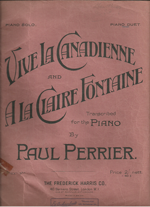 Picture of Vive La Canadienne and A La Claire Fontaine, arr. for piano duet Paul Perrier
