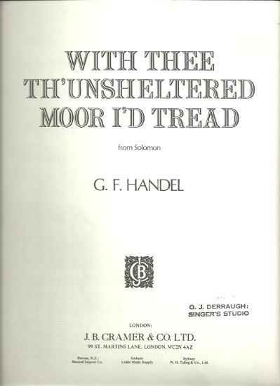 Picture of With Thee Th' Unsheltered Moor I'd Tread, from "Solomon", G. F. Handel