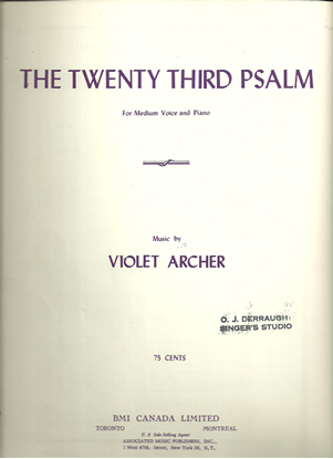 Picture of The Twenty Third Psalm, Violet Archer, medium voice solo