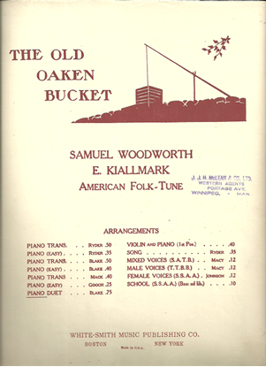 Picture of The Old Oaken Bucket, concert transc. for piano duet by Charles D. Blake