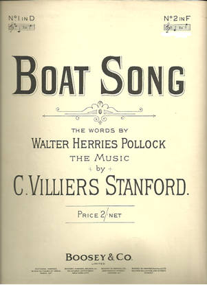 Picture of Boat Song, Charles Villiers Stanford, low voice solo