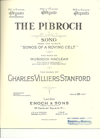 Picture of The Pibroch, from "Songs of a Roving Celt", Charles Villiers Stanford, low voice solo