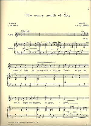 Picture of The Merry Month of May, Charles Villiers Stanford, med-hi vocal solo