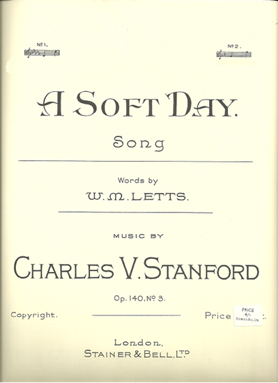Picture of A Soft Day, Charles Villiers Stanford, low voice