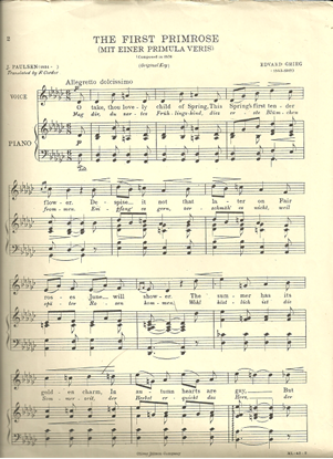 Picture of The First Primrose, Edvard Grieg, high voice solo