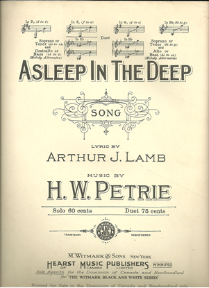 Picture of Asleep in the Deep, H. W. Petrie, bass voice