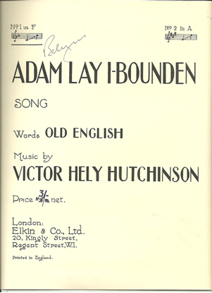 Picture of Adam Lay I-Bounden, Victor Hely Hutchinson, low voice solo