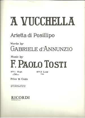 Picture of 'A Vucchella, F. Paolo Tosti, high voice solo