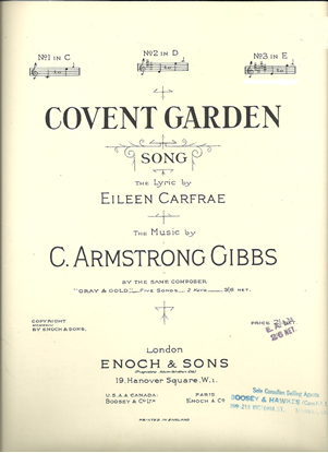 Picture of Covent Garden, Cecil Armstrong Gibbs, high voice solo