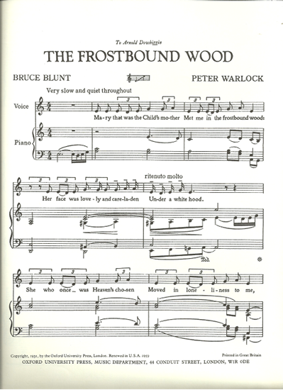 Picture of The Frostbound Wood, Peter Warlock, medium vocal solo