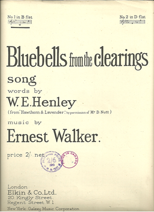Picture of Bluebells from the Clearings, Ernest Walker, low voice solo
